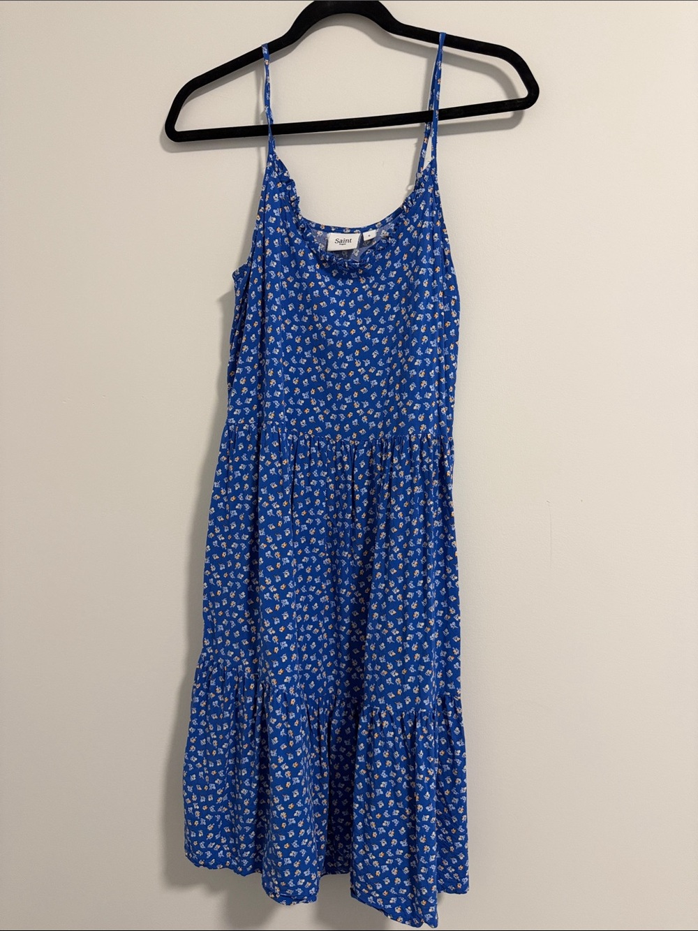Blue Floral Spaghetti Strap Sundress